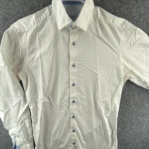 Stenstroms White Cotton Slimline Twofold Super 15 Spread Button Up Long Sleeve